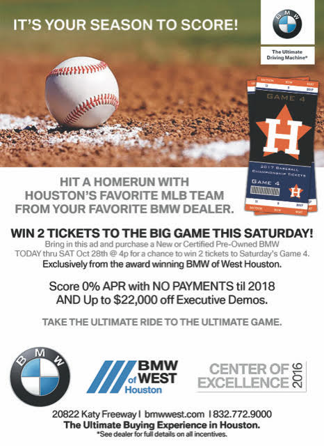 DeviBrown's tweet photo. My friends at @BMW_west have incredible deals going on &amp; a chance for you to go to the #WorldSeries game this Saturday night! Check it out: https://t.co/wGHwHFCcSj