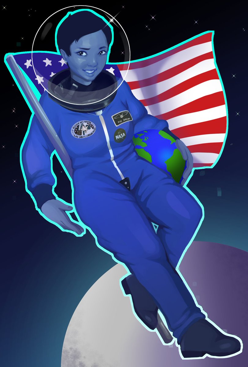 Malika_rave's tweet photo. @FEDiploma #FEBHM17  a digital art piece of Mae C Jemison, the first  African American woman to travel in space! https://t.co/MYNSnuoT7y