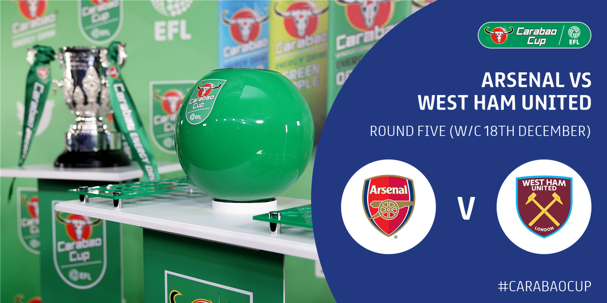 Carabao_Cup's tweet image. #CarabaoCup: Round Five draw 🏆

@Arsenal v @WestHamUtd