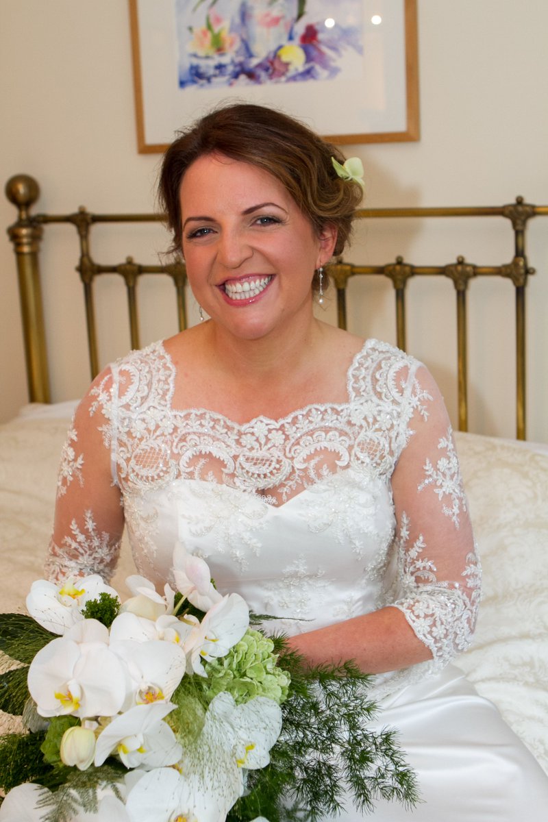Real bride Amy looking the picture of happiness in her bespoke Orlaith Carroll dress from <a href="/theatticbridal/">The Attic</a> #theattic #realbride #irishdesign