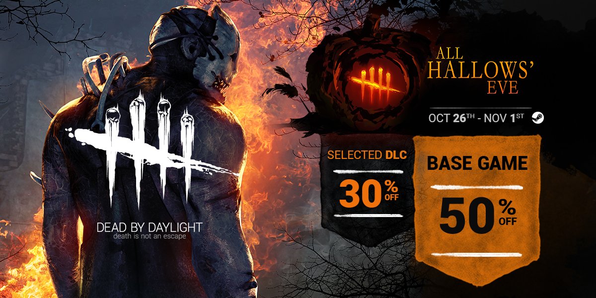 Dead By Daylight Deadbydaylight Is On Sale On Steam Halloween Sale Runs Until Nov 1st T Co Fwipohylsx Twitter