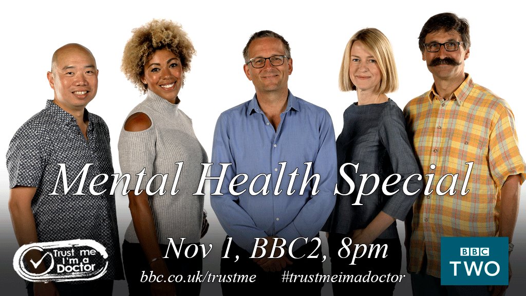 GilesYeo's tweet photo. Tune in next week, Nov 1, 9pm, @BBCTrustMe @BBCTwo with me, @DrMichaelMosley @DrZoeWilliams #mentalhealth https://t.co/AxG7IbrlKN