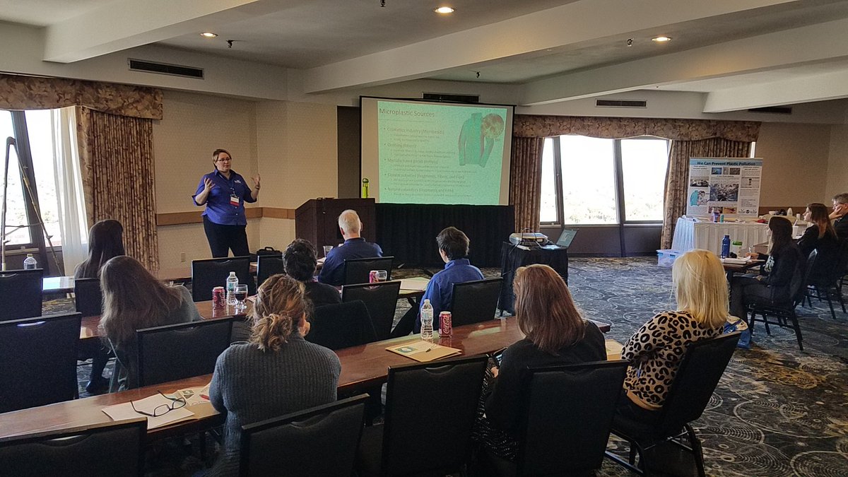 ilcswma's tweet photo. @SarahAZack from @ILINSeaGrant talking to #ILCSWMA conference attendees about microplastics in the environment https://t.co/pNZVEckIMo