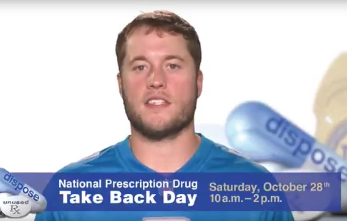 DEAHQ's tweet photo. Join @7BOOMERESIASON @MattStaffordQB @JoeFlacco @Jim22Palmer in saying no to drugs-yes to #DEATakeback+ending #opioidcrisis #opioidepidemic https://t.co/7cQKOg0OYJ