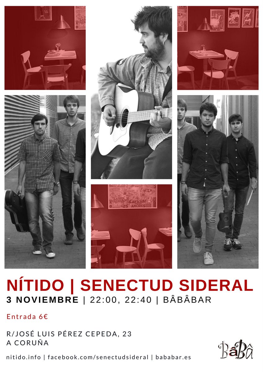 SenectudSideral's tweet photo. Nuevo concierto a la vista!! Nos estrenamos en @SalaBababar junto a Nítido https://t.co/41sorn14nS