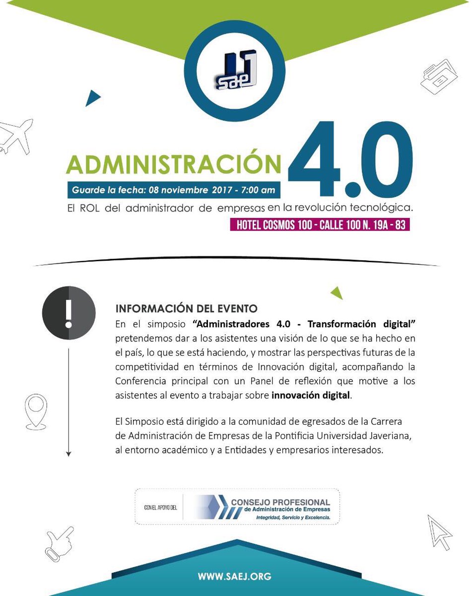 CEAEjaveriana's tweet photo. ¿Te interesa la innovación digital? Entonces no te puedes perder Administración 4.0. ¡Anímate! https://t.co/ETtWh3TIkE