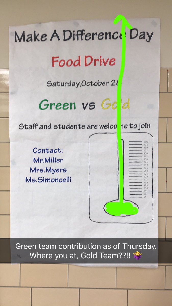 MsMyersGLOBAL's tweet photo. One day more!!! Bring it on, Gold Team!!! #rahcomets #makeadifferenceday #leangreencollectingmachine https://t.co/jzTHMdB25w