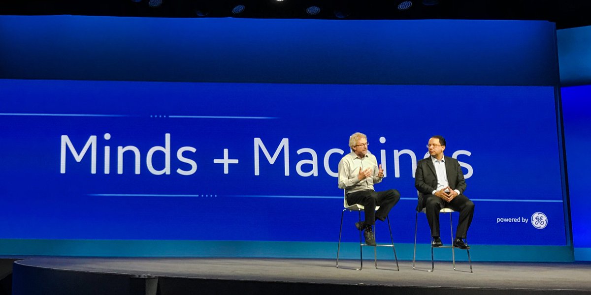 pbonneton's tweet photo. Accenture’s @pauldaugh and GE’s Kevin Ichhpurani discuss importance of joining forces to help industries digitally transform #GEMM17 https://t.co/5YWFgIDdai