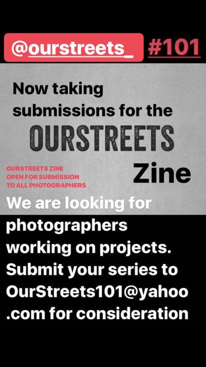 OurStreets_'s tweet photo. Ourstreets Zine! Now taking submissions for the first OS zine. Email us if you'd like to be considered #street #documentary #photography https://t.co/qQ2tu8fjul