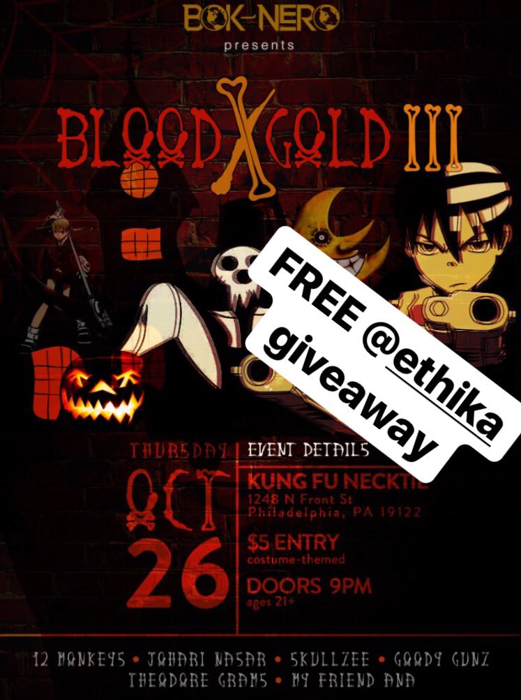 BOK_NERO's tweet photo. Philly tonight Pullup to @kungfunecktie for my 3rd installment of #BloodxGold good music by me and my friends plus I'm doing a free 
@ethika giveaway https://t.co/Qgk5pvcRJx