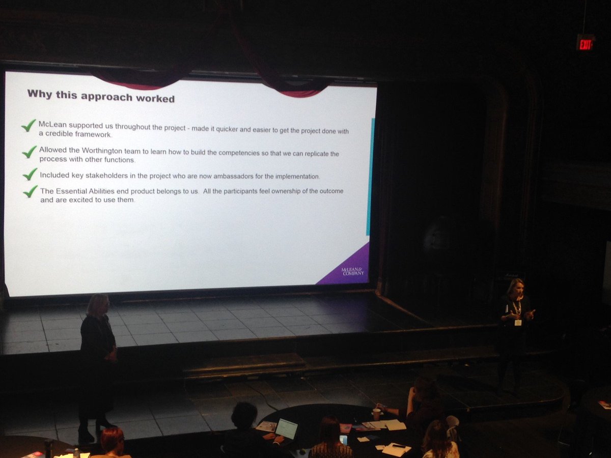 HRMcLeanCo's tweet photo. Dynamic duo Jennifer Rohrbacher @WorthingtonInds & Susanna Hunter @HRMcLeanCo wrap up their case study at #McLeanSignature! https://t.co/PeGwtvWyOc