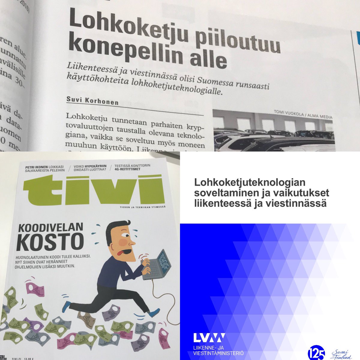 _chainfrog_'s tweet photo. Chainfrog mainittu viimeisimmässä #Tivi lehdessä. Aiheena selvitys; #lohkoketjut liikenteessä ja viestinnässä. #VTT #Chainfrog #LVM https://t.co/GsjdwsLdD8