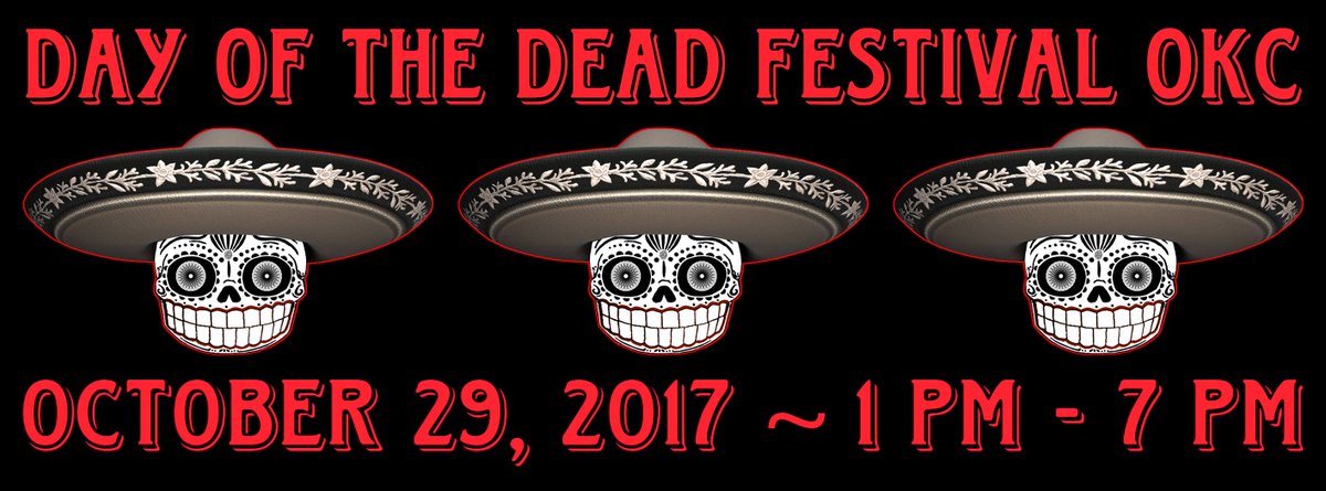 VisitOKC's tweet photo. Enjoy food trucks, music, artisans, activities &amp; more at the 4th annual Day of the Dead Festival this Sunday in the @plazadistrict! #SeeOKC https://t.co/RKFBB6fKk7