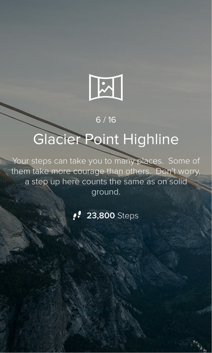 Cardeli32's tweet photo. I just reached Glacier Point Highline with 23,800 steps on the Pohono Trail #FitbitAdventure @Fitbit https://t.co/BKZO8QsVth