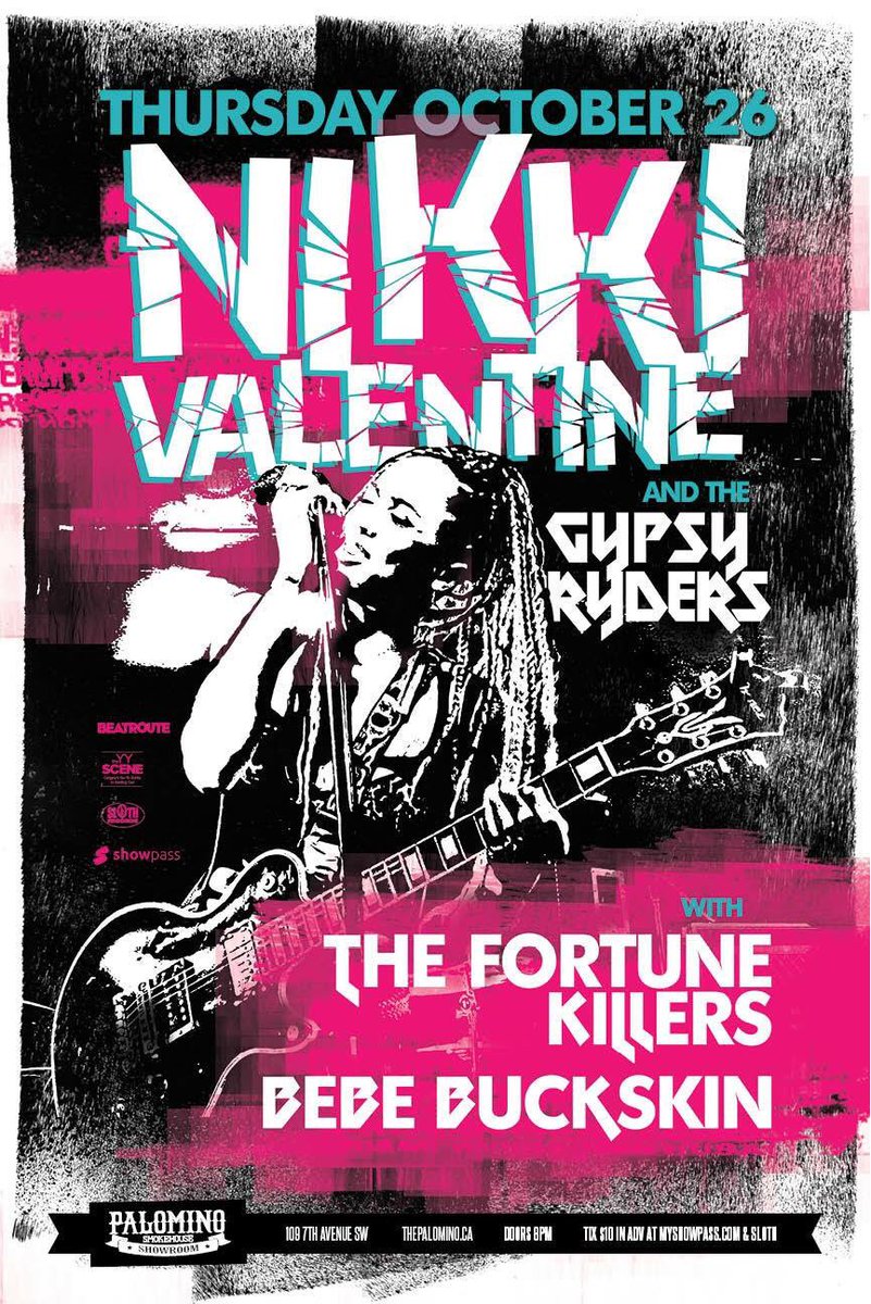dan_northfield's tweet photo. @iNIKKIVALENTINE @fortunekillers @BebeBuckskin LIVE @ThePalomino TONiTE. @showpassevents @downtowncalgary @BeatRouteAB @Musicyyc @theYYSCENE https://t.co/jIMEzhV1x6
