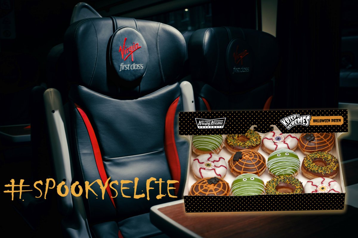 LNER's tweet image. Fancy some skele-fun? Tweet a #SpookySelfie before #Halloween for opp to win #FirstClass tix &amp;amp; kreepy @krispykremeUK bit.ly/2ySMKGx