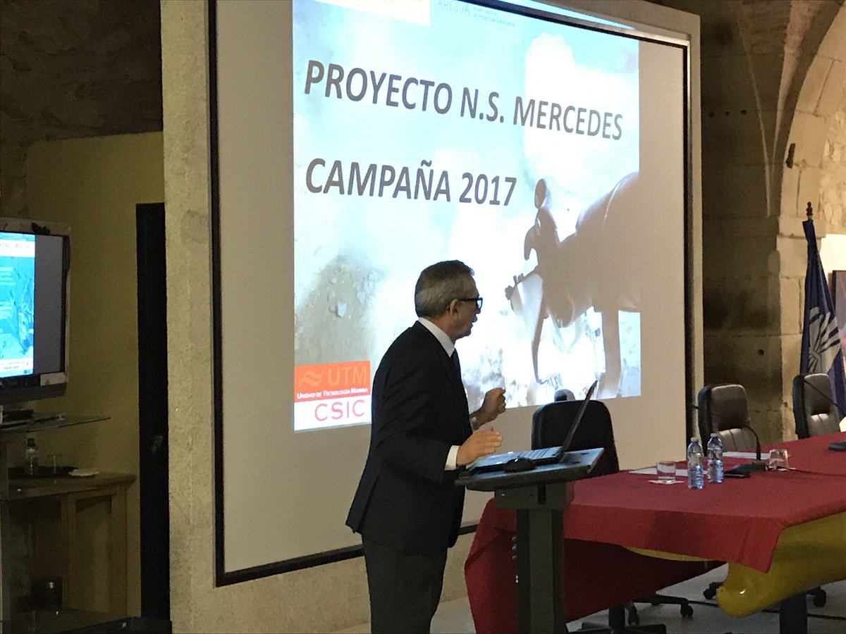 NavalRuta's tweet photo. Cátedra Jorge Juan: Ivan Negueruela explica las dificultades de enfrentarse a piratas del s.XXI y a enormes profundidades #fragataMercedes https://t.co/uF15UhQSCW