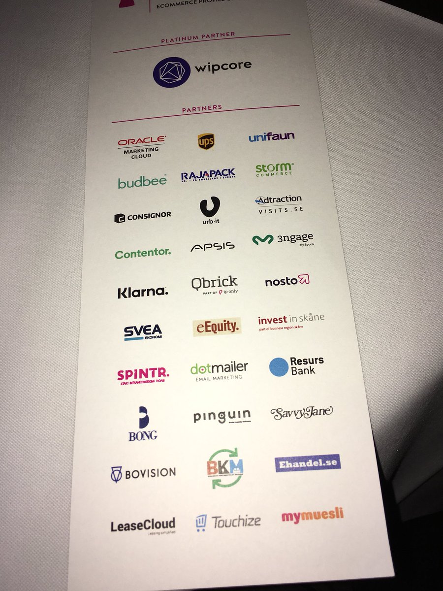 Thank you! Thank you! Thank you...to all our partners and especially our platinum partner <a href="/wipcore/">Wipcore</a> 🎉#nes17 #ecommerce #ehandel