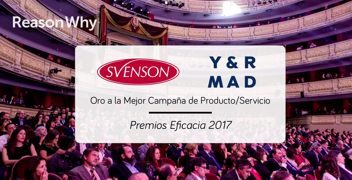 Oro en Mejor Campaña de Producto/Servicio <a href="/svensones/">Svenson España</a> <a href="/YR_MAD/">عماد شعير</a>   <a href="/rochadomundo/">mauricio rocha</a>
¡Enhorabuena! #Eficacia2017 <a href="/aeanunciantes/">Anunciantes</a>