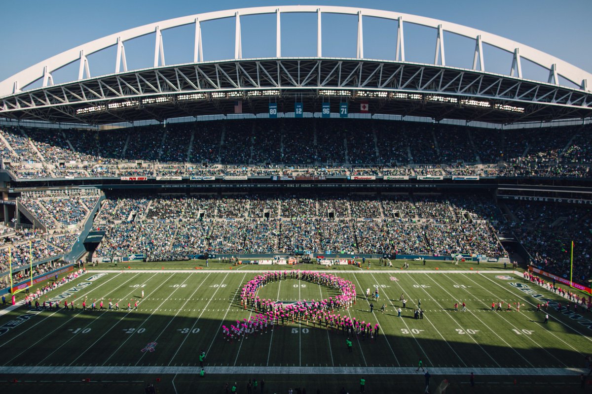 SeahawksDancers's tweet photo. Throwing it back to our #BCA performance with area high schools in 2013! We'll be back at halftime with a special #CrucialCatch performance! https://t.co/XW2rtY9XlX