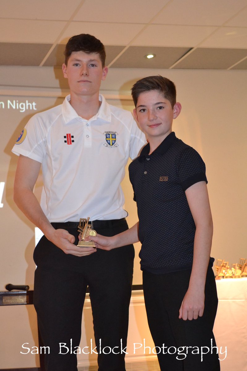 dfbell64's tweet photo. Very proud family! Mason receiving his award last night🏏 https://t.co/uWpCUA9mAz