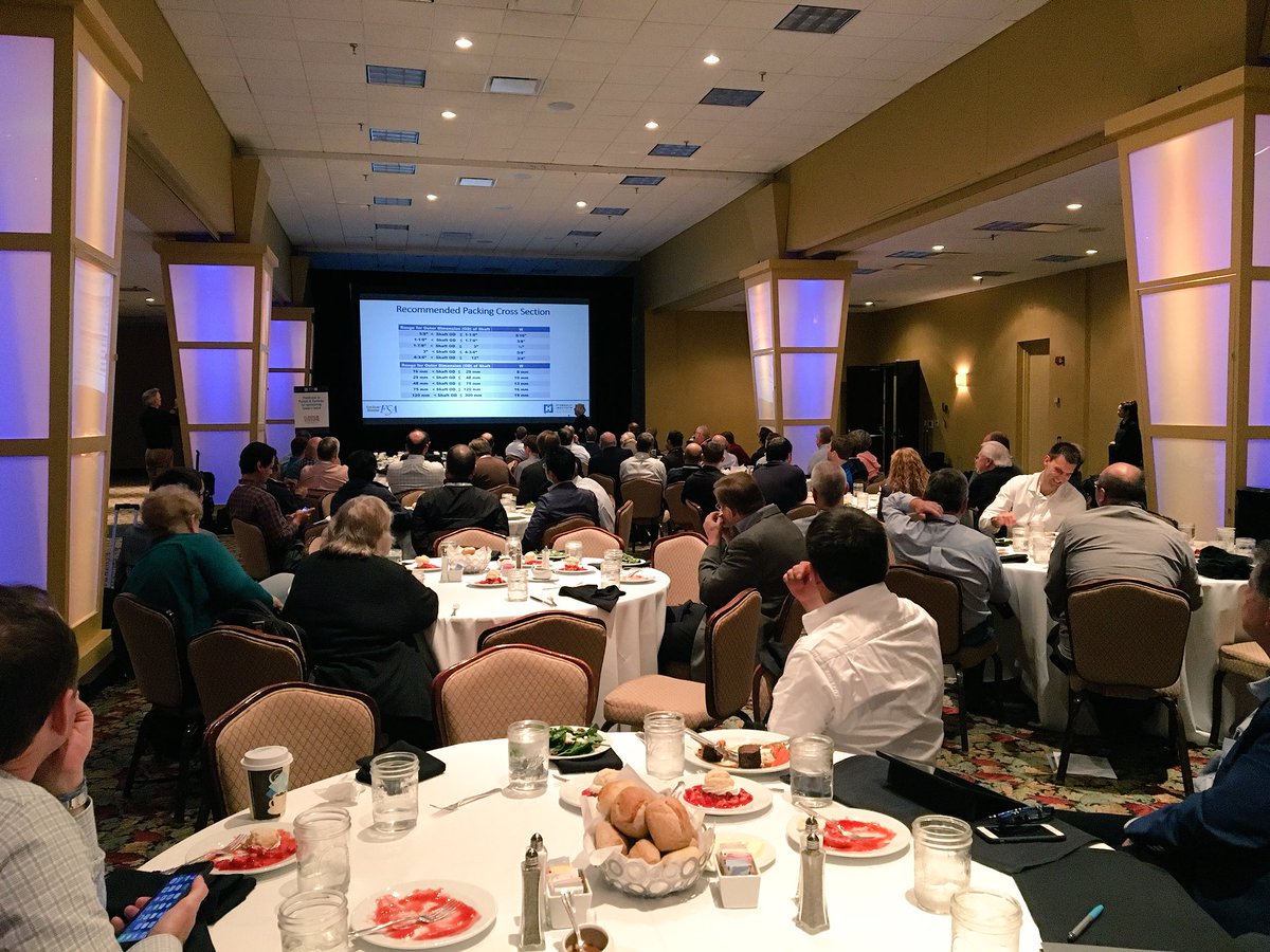 HIpumps's tweet photo. #FSA Technical Director, Henri Azibert presenting to our attendees about stuffing box designs @fluidsealing #HIFall100 #FSAFall17 https://t.co/VKShG6dBjV