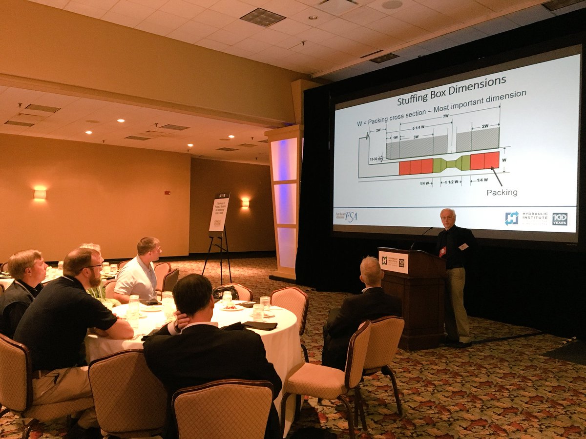 HIpumps's tweet photo. #FSA Technical Director, Henri Azibert presenting to our attendees about stuffing box designs @fluidsealing #HIFall100 #FSAFall17 https://t.co/VKShG6dBjV