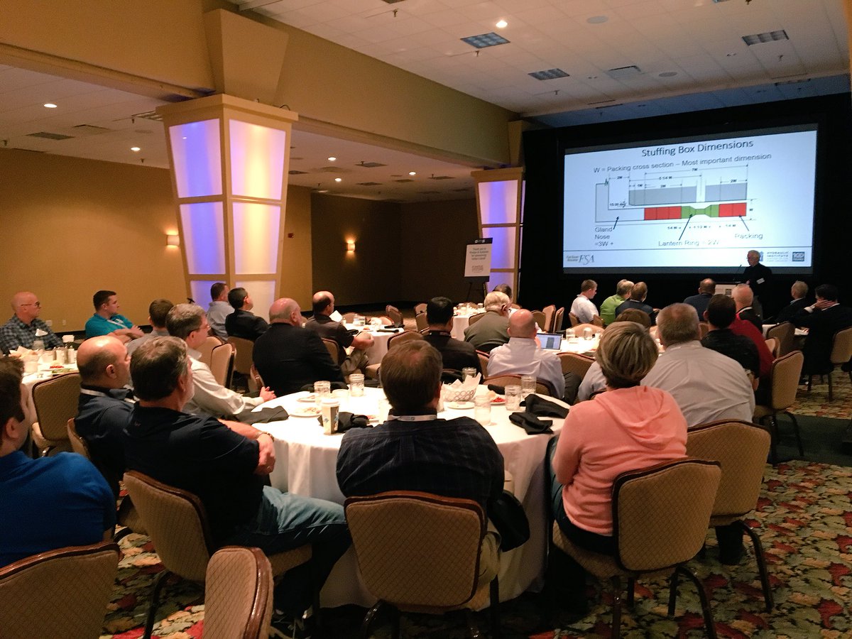 HIpumps's tweet photo. #FSA Technical Director, Henri Azibert presenting to our attendees about stuffing box designs @fluidsealing #HIFall100 #FSAFall17 https://t.co/VKShG6dBjV
