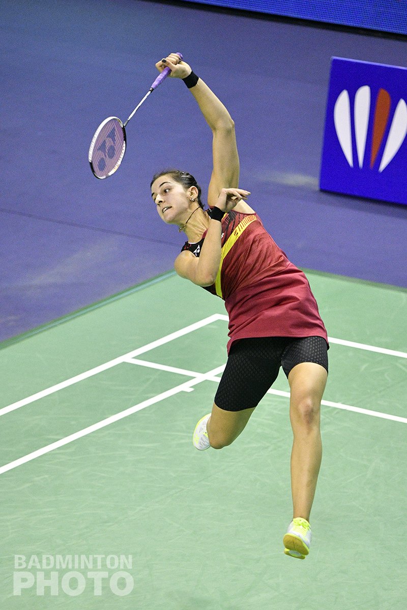 FFBaD's tweet photo. #YonexIFB C'est terminé pour Carolina Marin🇪🇸 qui s'incline en huitièmes face à Jang Mi Lee🇰🇷 21/18 21/19 https://t.co/AQHdv1SfI6