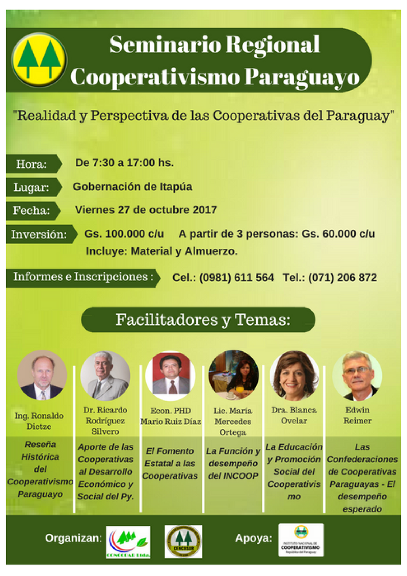UniSanCarlospy's tweet photo. Asistí al Seminario Regional de Cooperativismo Paraguayo y firma de convenio entre la #USCpy y la CENCOSUR PY Ltda.
#CultiváLoMejorDeVos. https://t.co/Lw0W3ScVFq