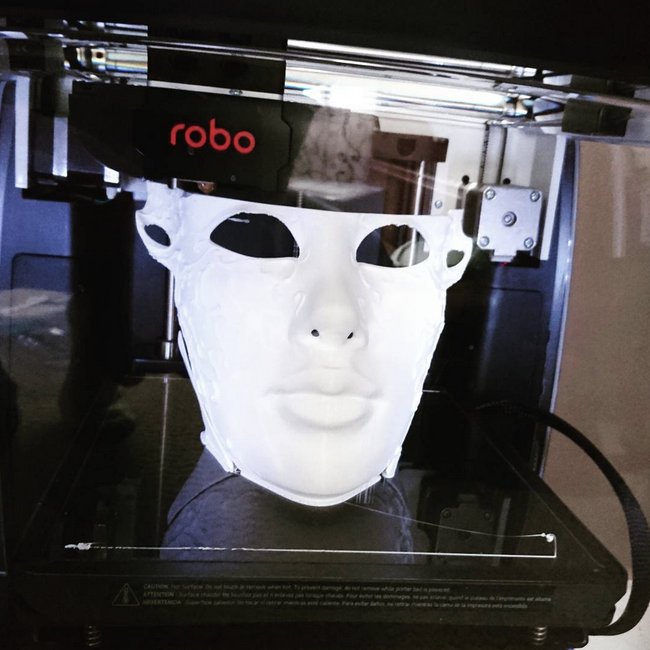 ROBO3D's tweet photo. @sterling_somers is putting his Robo R2 to work printing this amazing looking mask by #BQLabs. Tag us in your R2 prints using #Robo3D. https://t.co/u0ILdXXeYU