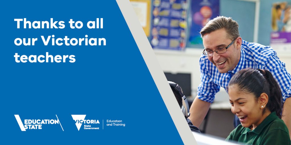 VicGovDE's tweet photo. Happy #WorldTeachersDay to all the hard working Victorian teachers who make a difference in the lives of their students! https://t.co/gZkxMN6IVg
