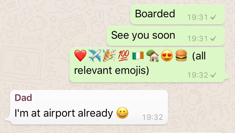 DeeCaam's tweet photo. Dad is a bit eager for the first post-emigration trip home... 2 hours early for pick up. https://t.co/pv7LJnLKi3