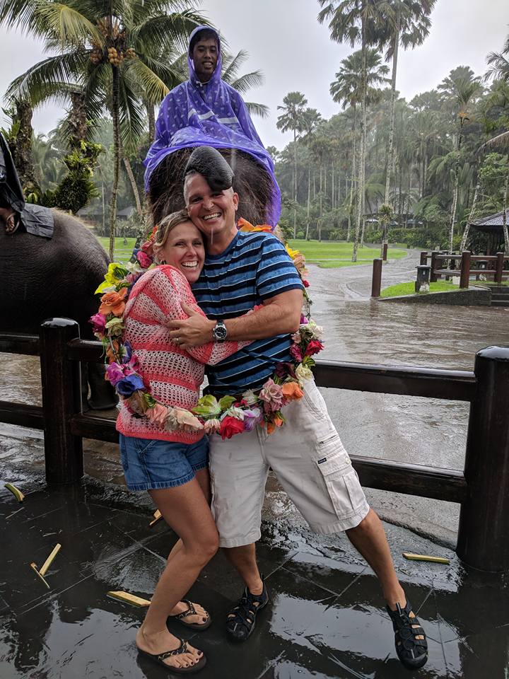 Isaveteeth's tweet image. Where in the world was Dr. Aldredge? With wife Dr. Suzanne, being adopted by an elephant in Bali.  We're lucky he came back!