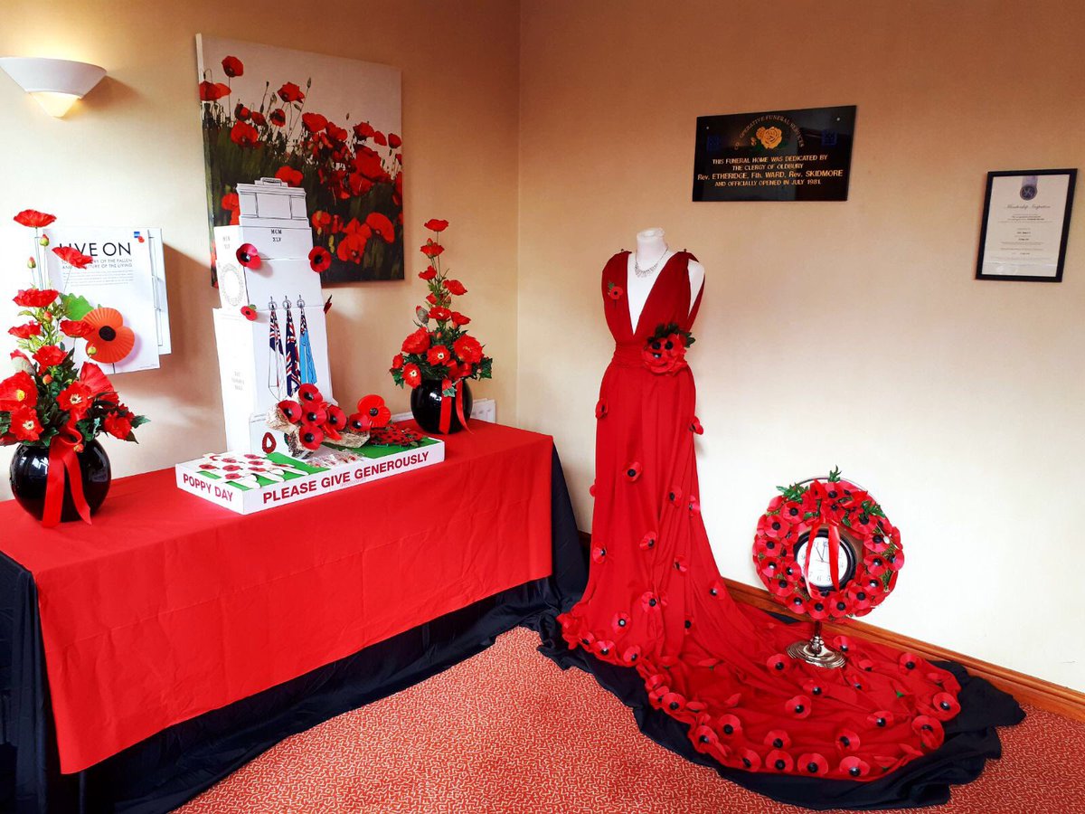 KiranBhogal1's tweet photo. CEC Funeral Home displays ready on #PoppyAppeal launch day! #PoppyLegion @mycooplife @MartynCheatle @MikeTaaffe @crute_k @KarenNewey https://t.co/eK8mj0riFR