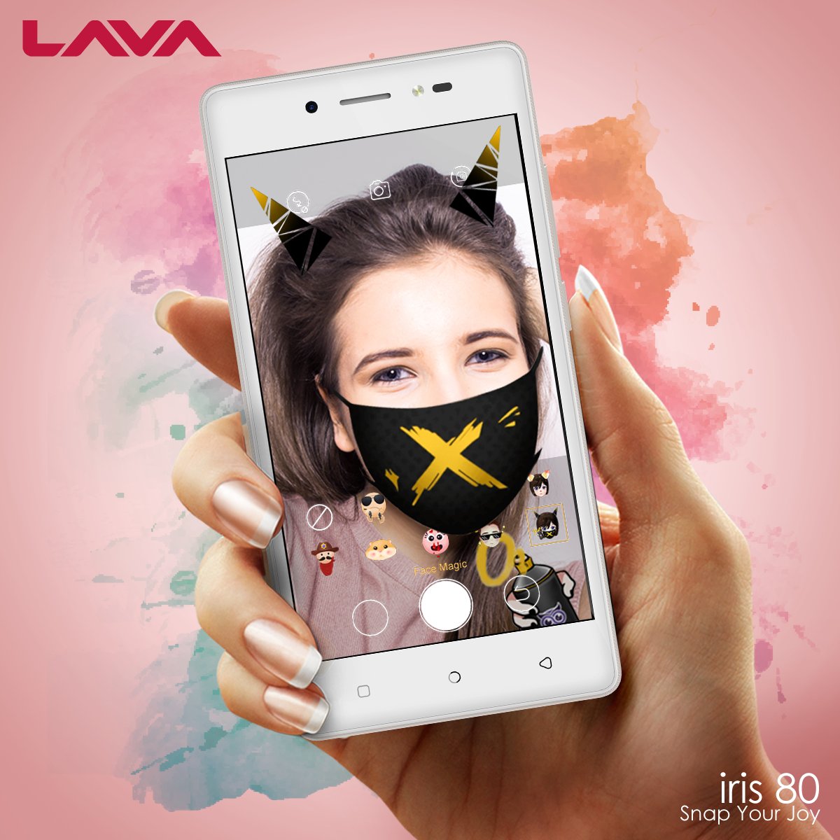 LAVAMexico's tweet photo. Crea fotos divertidas y más interesantes con la función de cámara Face Magic de #LAVAiris80 #SnapYourJoy https://t.co/rpuFUZaw0z