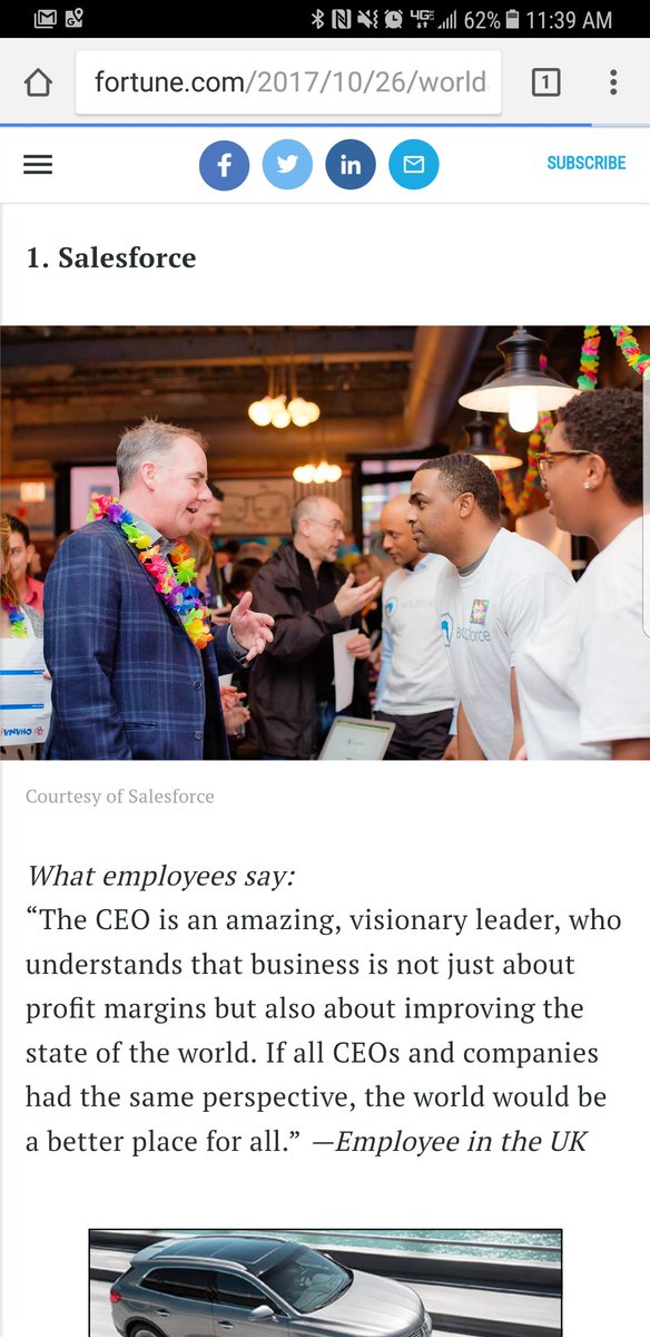 The World's Best Workplaces for.tn/2yLDhkT via <a href="/FortuneMagazine/">FORTUNE</a> I've thought <a href="/salesforce/">Salesforce</a> has been #1 for 14 years