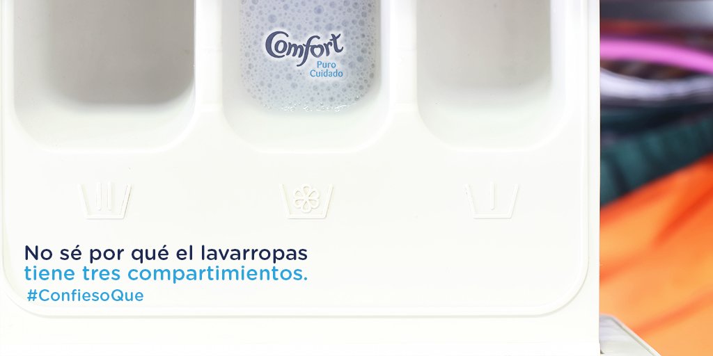 El 1ro es para el jabón, el 2do es para cuidar y suavizar tu ropa con Comfort Puro Cuidado y el 3ro es para el pre-lavado #Confiesoque