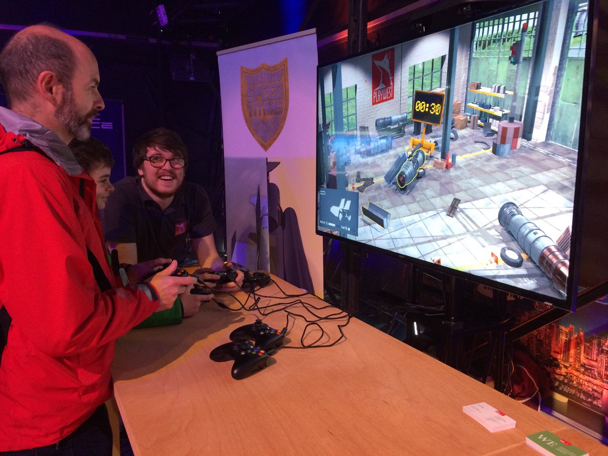 UWEBristol's tweet photo. .@UWEGames students showcasing their multiplayer game Speed Titans at the @bloodhound_scc test event today

🏎️ #Newquay2017 https://t.co/J9I4s35mmq