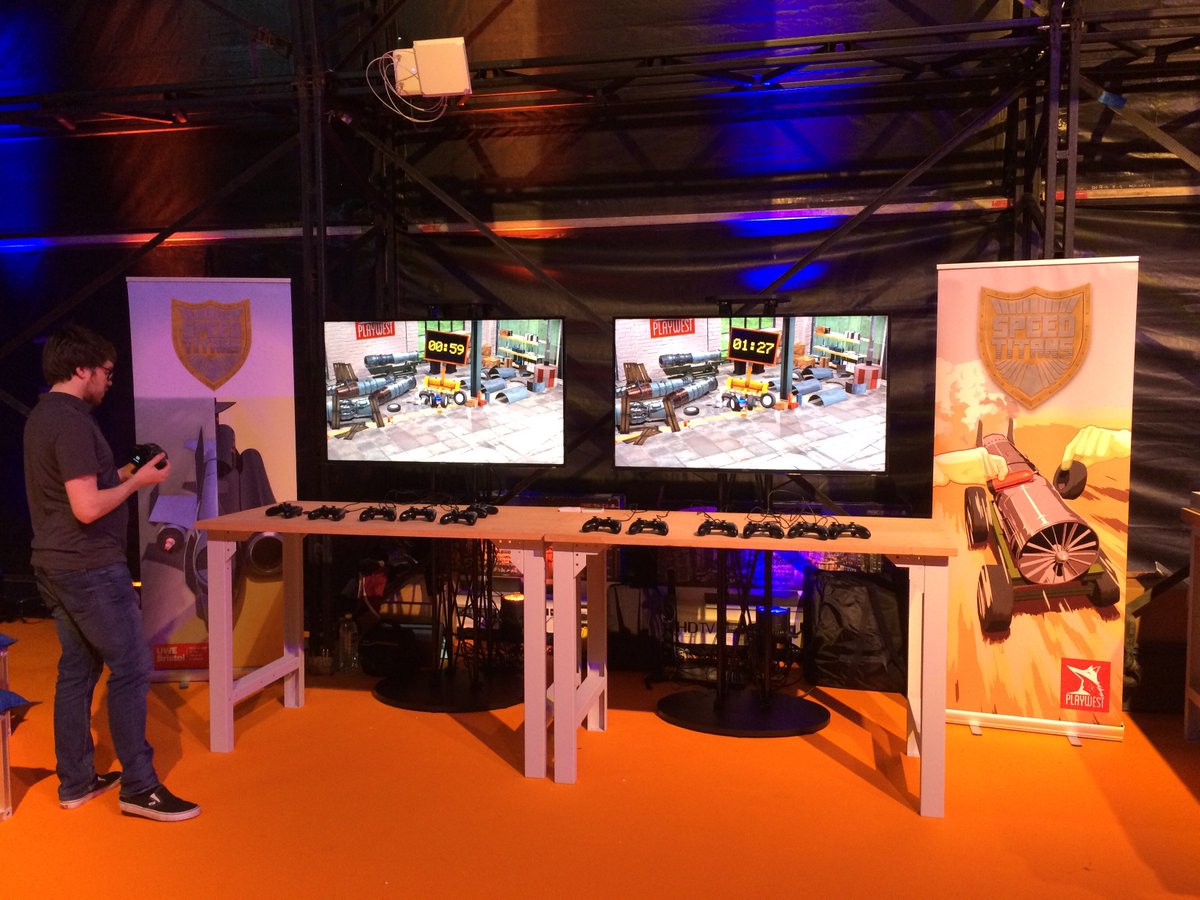 UWEBristol's tweet photo. .@UWEGames students showcasing their multiplayer game Speed Titans at the @bloodhound_scc test event today

🏎️ #Newquay2017 https://t.co/J9I4s35mmq