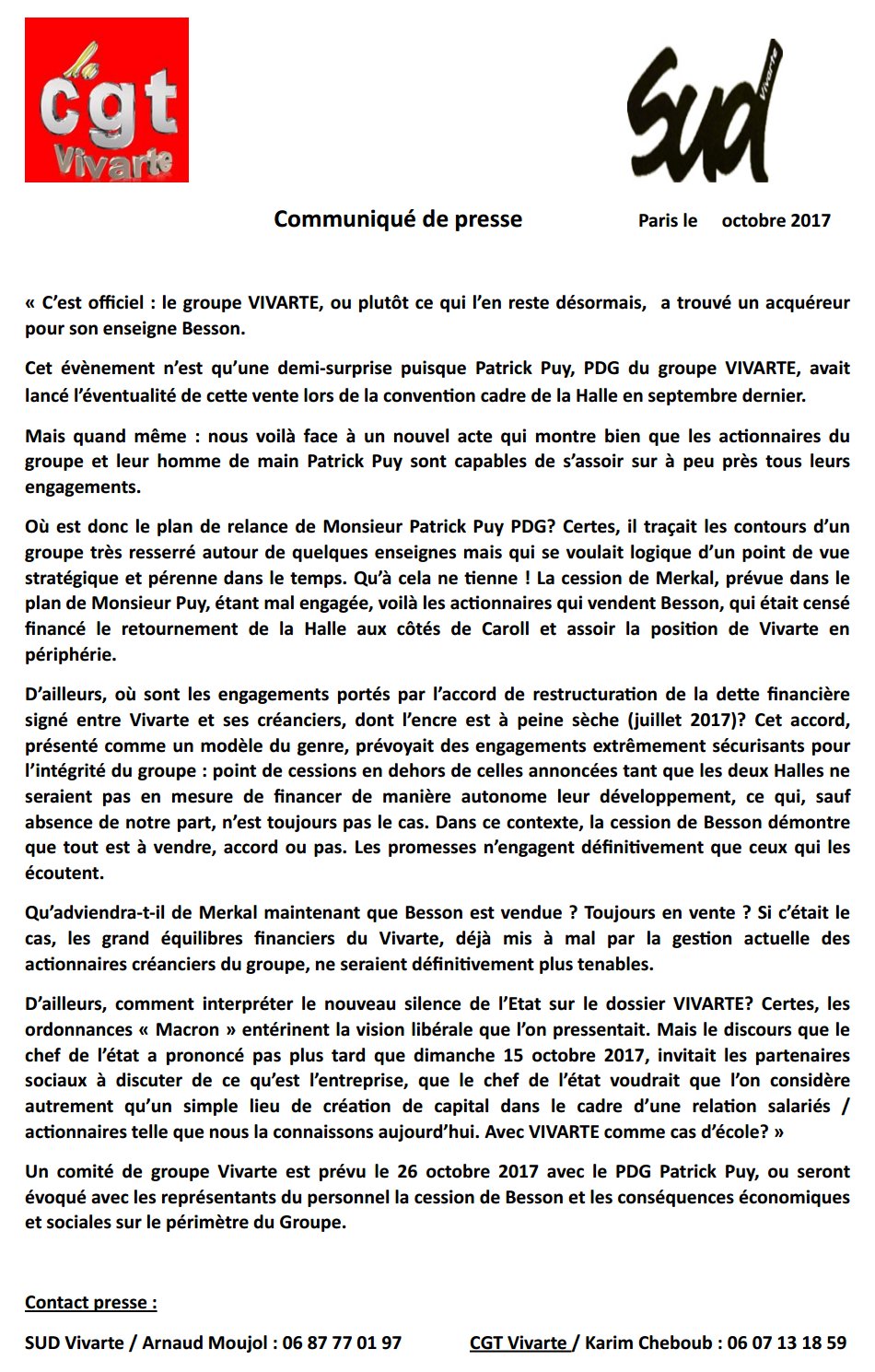 Groupe vivarte actualités new arrivals