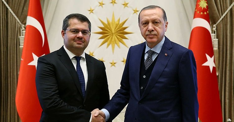AzEmbassyTurkey's tweet photo. Cumhurbaşkanı Recep Tayyip Erdoğan, Azerbaycan Büyükelçisi Khazar İbrahim’i kabul etti. https://t.co/9RbnWPT8eN