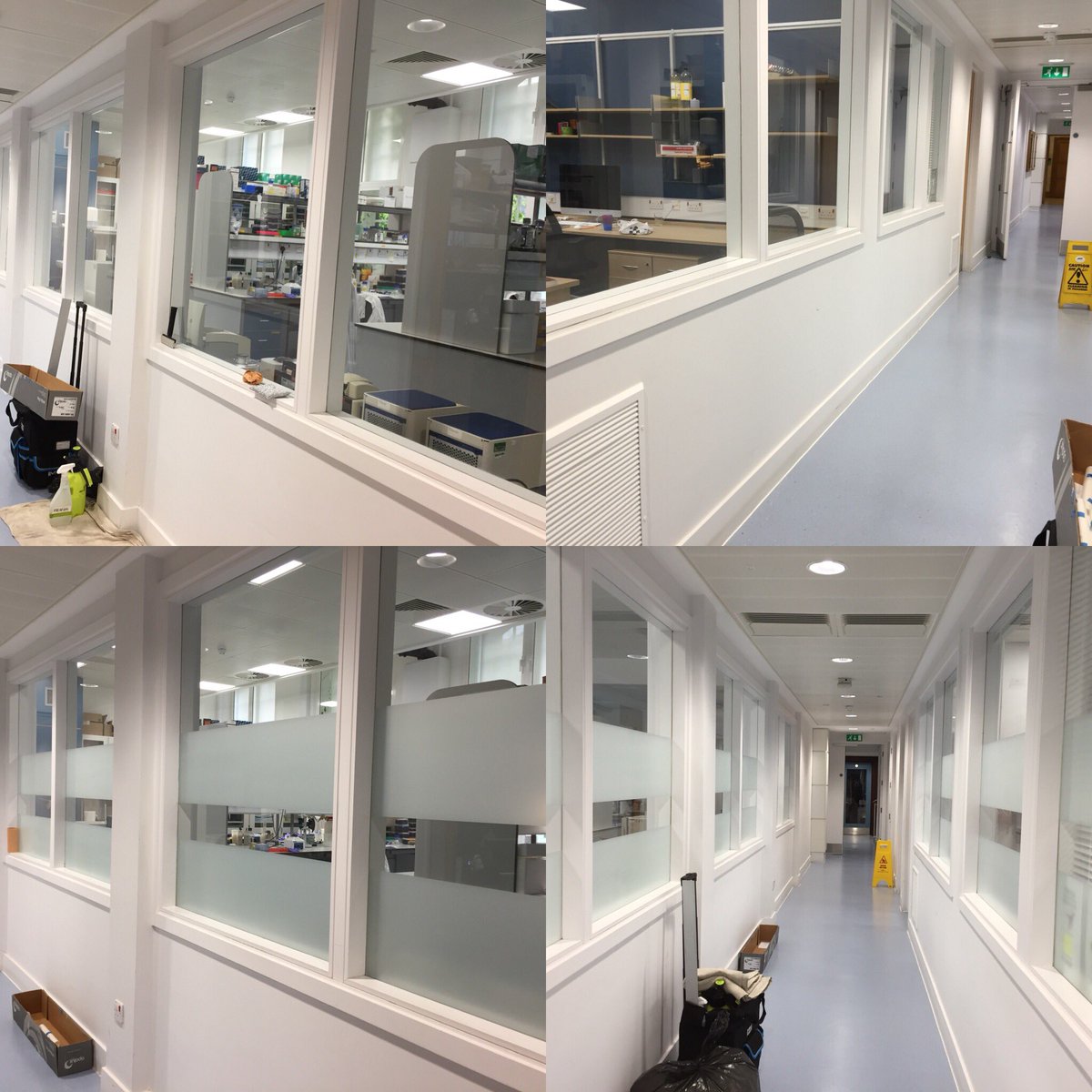 knightlywindow1's tweet photo. Simple frosted bands adding privacy and a decorative look @knightlywindow1 #frosting#windowfilm#glass#manifestation https://t.co/QqQlJmgQrB