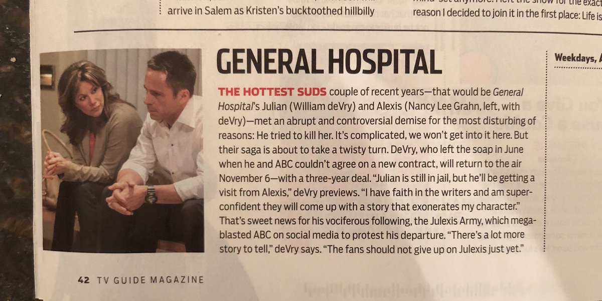lara_lara_lu's tweet photo. LOVE this⬇️...”Hottest🔥 suds couple of recent years”-TVGuide &amp; “There’s alot more story to tell”-WDV. Truth! And I can’t wait😍 #Julexis #GH https://t.co/S4WE4ySPOg
