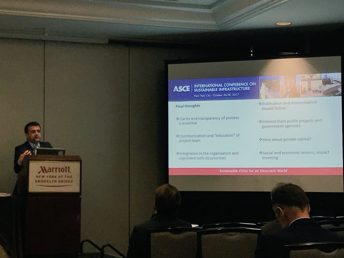 Over 50 people in attendance at breakout session to discuss the tough questions surrounding sustainable infrastructure finance. #ICSI2017