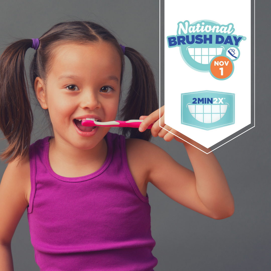 brush2min2x's tweet photo. The day after Halloween is now National Brush Day™! The theme is, Become a Toothsaver by Brushing #2min2x. #NatlBrushDay is coming #Nov1 https://t.co/CuuhxzGBcm