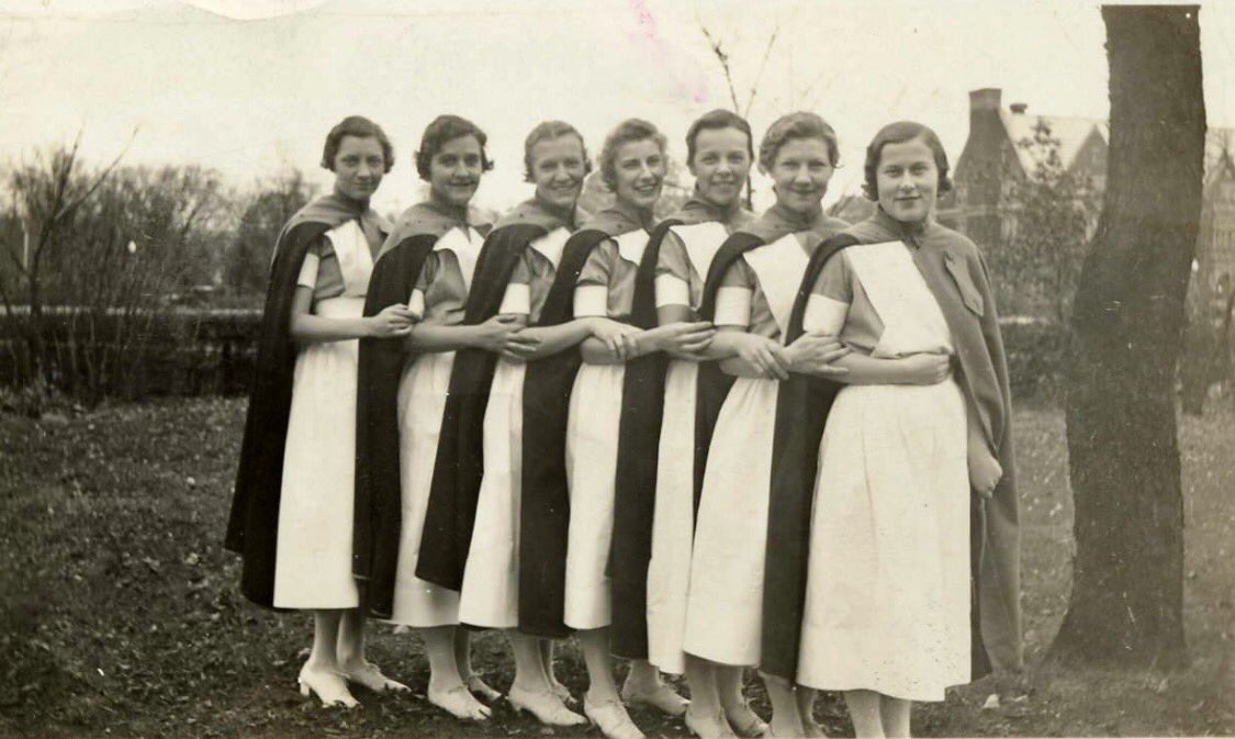 osunursing's tweet photo. #TBT to early days of #nursing @OhioState. Can you imagine wearing uniforms like this to do your job? #ThrowbackOSU https://t.co/8DY6NP1bcm