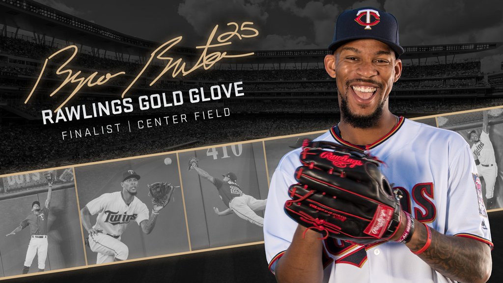 Twins's tweet photo. Congratulations @OfficialBuck103 on being named a #Rawlings #GoldGlove Award finalist! https://t.co/q0XyRzRZP6