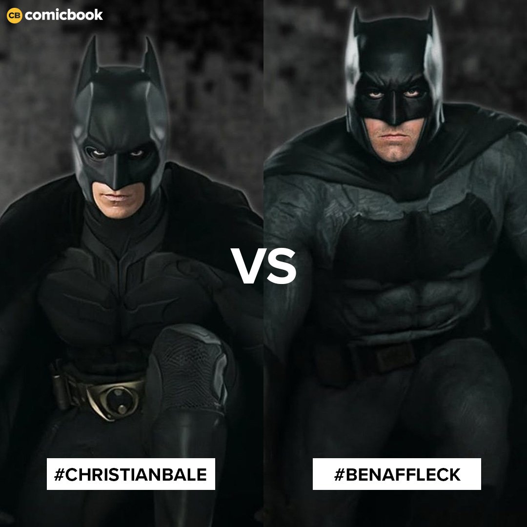 ComicBookNOW's tweet photo. A fight broke out in the @ComicBook office today. Who is the better #Batman? #BenAffleck or #ChristianBale? 
RT for AFFLECK
FAV for BALE https://t.co/K3BIqHA6d2