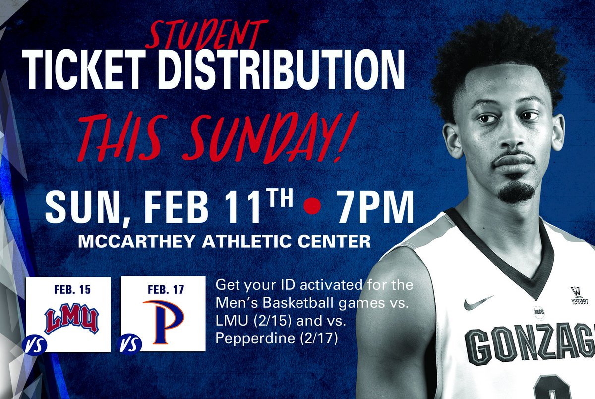 GU Students! Come on out to the <a href="/ZagMBB/">Gonzaga Basketball</a> ticket distribution THIS SUNDAY! Don't forget! #GoZags